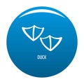 Duck step icon blue vector