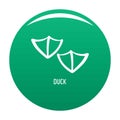 Duck step icon vector green