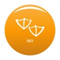 Duck step icon vector orange