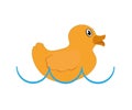 Duck Swimming With Blanksign Royalty Free Stock Photo