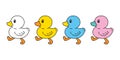 Duck vector icon rubber duck logo walking bathroom shower bird chicken cartoon character symbol doodle illustration design Royalty Free Stock Photo