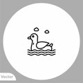 Duck vector icon sign symbol Royalty Free Stock Photo