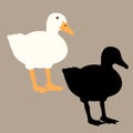 Duck vector illustration profile side flat style black Royalty Free Stock Photo