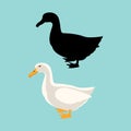 duck vector illustration style flat silhouette Royalty Free Stock Photo