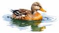 Hyper-realistic Duck Clip Art With White Background And Margins