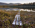 Duckboards leading to the lake in Lapland