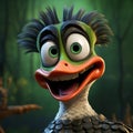 Duckface Cartoon In Zbrush Style: Feathery, Dinopunk, Tiago Hoisel Inspired