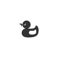 Ducking toy black vector icon. Royalty Free Stock Photo