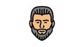 ducktail beard hair style color icon animation