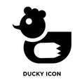 Ducky icon vector isolated on white background, logo concept of