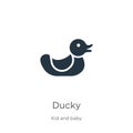 Ducky icon vector. Trendy flat ducky icon from kid and baby collection isolated on white background. Vector illustration can be