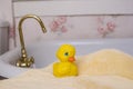 Ducky on towel Royalty Free Stock Photo