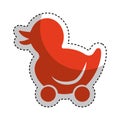 Ducky wheels isolated icon