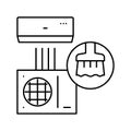 duct cleaning line icon vector illustration