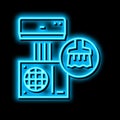 duct cleaning neon glow icon illustration