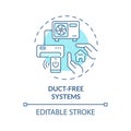 Duct free system soft blue concept icon