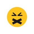 Duct tape mouth emoji icon. Clipart image