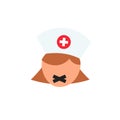 Duct tape mouth nurse icon. Clipart image