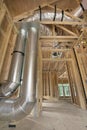 Duct Work for Home Heating Cooling System Royalty Free Stock Photo