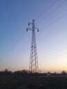 Ducts for electricity at dusk