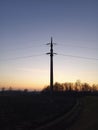 Ducts for electricity at dusk