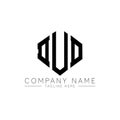 DUD letter logo design with polygon shape. DUD polygon and cube shape logo design. DUD hexagon vector logo template white and Royalty Free Stock Photo