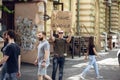 Dude with sign - man stands protesting things that annoy him