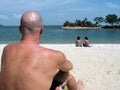 Dude with a view at beach Royalty Free Stock Photo