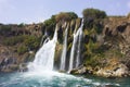 Duden waterfall in Antalya Turkey. Mediterranean sea. Travelling. Royalty Free Stock Photo