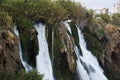 Duden Waterfalls falls into mediterranean sea at Antalya Royalty Free Stock Photo