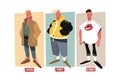 Dudes in casual style clothes set