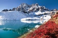 Dudh pokhari Gokyo lake and Phari Lapche peak Royalty Free Stock Photo