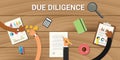 Due diligence business graph data analysis Royalty Free Stock Photo