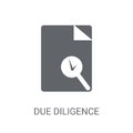 Due diligence icon. Trendy Due diligence logo concept on white b Royalty Free Stock Photo