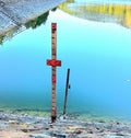 Due to the drought in Cyprus the water dam at Prodromos in the Troodos mountain is almost empty Royalty Free Stock Photo