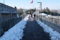Due to heavy snow on January 24 in Istanbul, traffic eased on January 26. View of the traffic from the Ayvansaray overpass