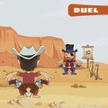 Duel between two guys, characters of the wild West