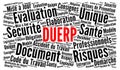 DUERP word cloud concept in french language Royalty Free Stock Photo