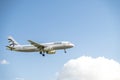 Duesseldorf , Germany - October 05 2017: Aegan Air Airbus A320 landing at Dusseldorf Airport