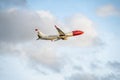 Dusseldorf , Germany - October 05 2017: Norwegian airlines Boeing 737 starting at Dusseldorf Airport