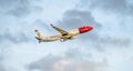Dusseldorf , Germany - October 05 2017: Norwegian airlines Boeing 737 starting at Dusseldorf Airport