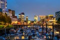 Duesseldorf Media Harbor at night, Germany - Dusseldorf Medienhafen Royalty Free Stock Photo