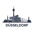 Duesseldorf Skyline Emblem Royalty Free Stock Photo