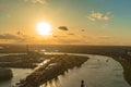 Duesseldorf Skyline sunset, Rhein Royalty Free Stock Photo