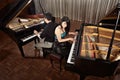 Duet with pianos Royalty Free Stock Photo