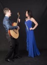 Duet of singer and guitarist Royalty Free Stock Photo