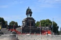 Duetsches Eck statute at the Confluence of the Rhine and Moselle rivers, Koblenz, Germany Royalty Free Stock Photo