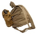 Duffel bag and gas mask in pouches Royalty Free Stock Photo