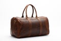 Duffel bag travel case leather holdall valise fashion modern Royalty Free Stock Photo