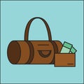 duffel bag. Vector illustration decorative design Royalty Free Stock Photo